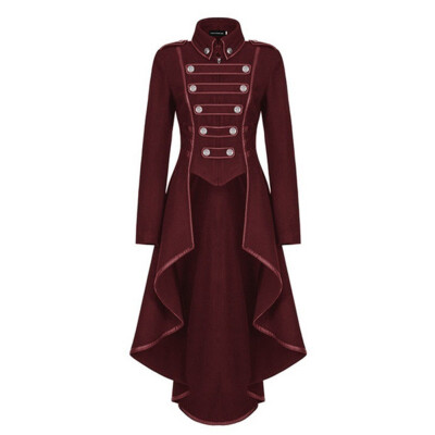 

Women Fashion Coat Steampunk Vintage Tailcoat Jacket Gothic Coat Women Uniform Costume Jacket Fashion Tops Irregular Hem Tuxedo