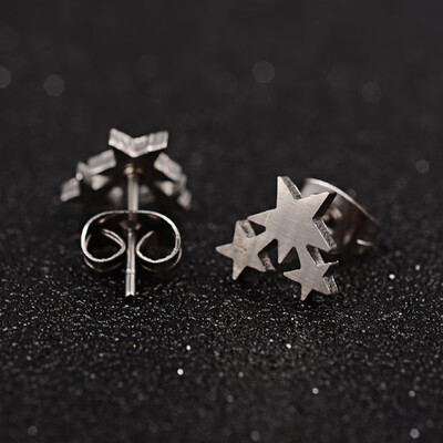 

Star 304 Stainless Steel Stud Earrings Stainless Steel Color 9x85x15mm Pin 08mm