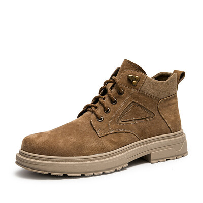 

Leather European&American style Martin boots high to help Martin shoes trend fashion casual wild mens Martin shoes