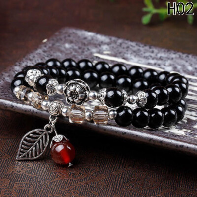 

Natural Black Agate Bracelet Agate Gemstone Bracelet Beads Selection of Stylish&Elegant Quality