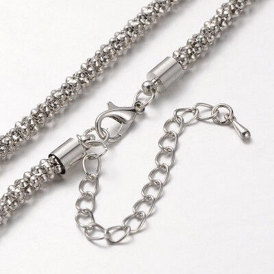 

Iron Popcorn Chain Necklace Makings with Alloy Lobster Claw Clasps&Iron End Chains Platinum 299