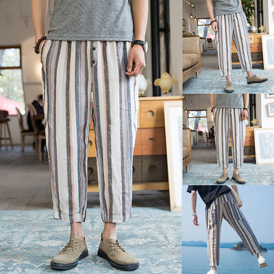 

Gobestart Men Splicing Printed Overalls Casual Pocket Sport Work Casual Trouser Pants