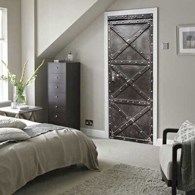 

〖Follure〗Waterproof Iron Gate Shape Door Sticker PVC Room Self-adhesive Wallpaper