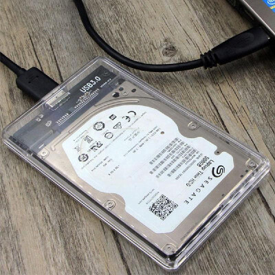 

25" Transparent Hard Drive Enclosure USB 30 to SATA3 5gbps Caddy Case For External HDDSSD ST