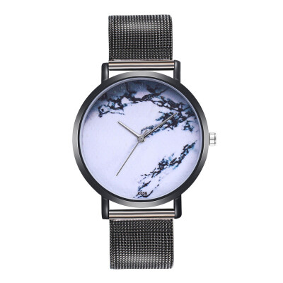 

Stainless steel Womens Clock Ladies Fashion Simple Stylish Marble Mirror Dial Watches Men Women Analog Casual Wrist Watch &Ff