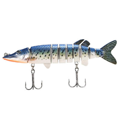 

5" 125cm 20g Lifelike Multi-jointed 9-segement Pike Muskie Fishing Lure Swimbait Crankbait Hard Bait Fish Treble Hook Tackle