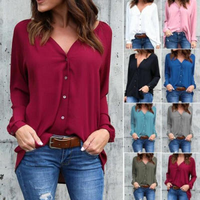 

Fashion Womens Ladies Long Sleeve Loose Blouse Casual Shirt Summer Tops T-Shirt