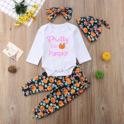 

Newborn Infant Baby Boy Girl Bodysuit T-shirt TopsPantsHat Outfits Halloween Clothes Set