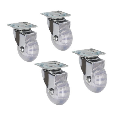 

4pcs Universal Wheels 2" Caster Wheel Transparent Swivel Caster Universal Casters Omni-directional Wheels Trolley Caster Furniture