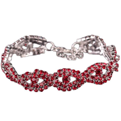 

Women Elegant Infinity Bracelet Full Rhinestones Clear Crystal Bracelet Bangle with Lobster Clasp Wedding Bride Jewelry