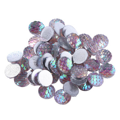 

50pcsLot 10mm Resin Fish Scale Rhinestones Charms Fittings for DIY Jewelry