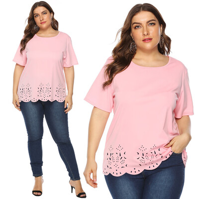 

Nomeni Women Casual Summer Plus Size Short Sleeve T Shirt Top Blouse