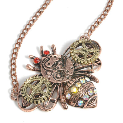 

2019 Hot Women Fashion Cute Retro Owl Necklace Punk Heart Shaped Mechanical Necklace Best Gift Jewelry