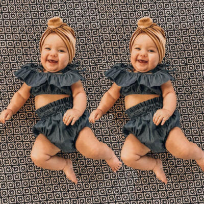 

Toddler Kids Baby Girl Denim Outfits Clothes T-shirt TopsPantsShorts 2PCS Set