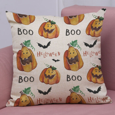 

Siaonvr Happy Halloween Linen Throw Pillow Case Cushion Cover Home Sofa Decor New D