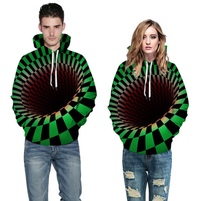 

Toponeto Men Women Mode 3D Print Long Sleeve Couples Hoodies Top Blouse Shirts