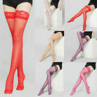 

Women Lady Sheer mesh Lace Thigh-Highs Stockings Pantyhose Over Knee Nightclub
