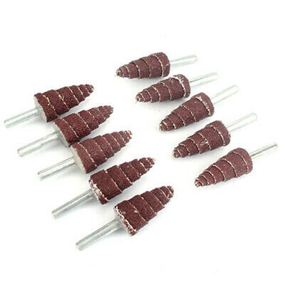 

10 Pcs 80 Grit Conical Grinding Head Abrasive Polishing Rotary Tools 6mm16mm