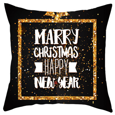 

〖Follure〗Merry Christmas Short Plush Pillowcase Sofa Pad Set Home Decoration 18x18 Inch