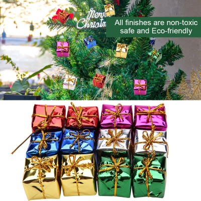 

12PCS Gift Box Pendant Hanging Ornament for Christmas Tree Xmas Parties DecorHanging Ornament for Christmas TreeGift Box Pendant