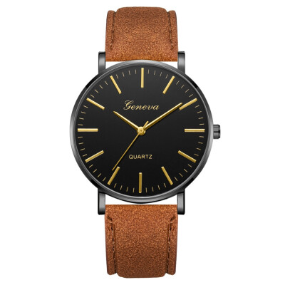 

Gobestart Fashion Simple Casual Mens Watch Business Leather With Strap Mens Watch