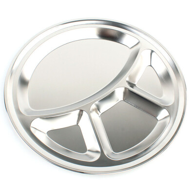 

Stainless Steel Student Tray Divided Dinner Tray Lunch Container Food Plate 4 Compartment Dish 35cm Plate