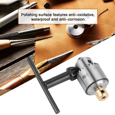 

Greensen Micro 03-4mm JTO Taper Mounted Drill Chuck &Wrench with Chuck Key for Lathe Electric Drill