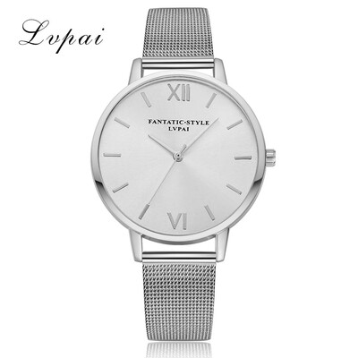 

Quartz watch women Wrist watches Stainless Steel Mesh Band shape ladies dress watches relogio feminino Hot Sale LVPAI 533