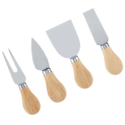 

Greensen 4PCSSet Stainless Steel Cheese Knives Set Wooden Handle Cheese Cutting Knife Slicer Cutter Set