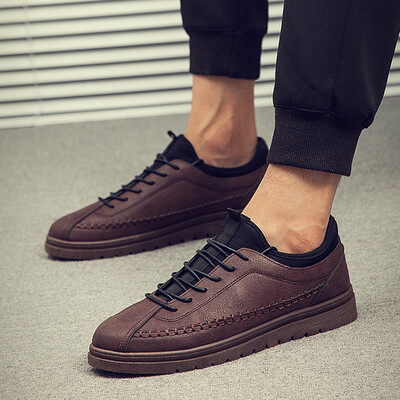 

Mens shoes in autumn the new Korean version of leisure shoes black working shoes small leather shoes mens board shoes