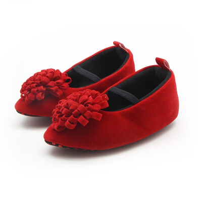 

Soft Soled Non-slip Footwear Crib Lace-up Shoes Pointed Stamens Cute Shoes Baby Girls Bow Leather Frist Walkers