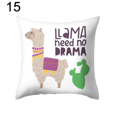 

Cute Alpaca Cactus Pillow Case Cushion Cover Sofa Bed Car Cafe Office Decoration