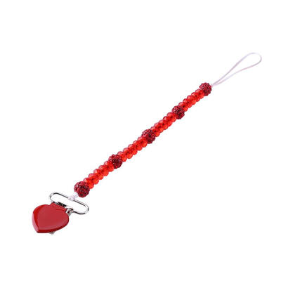 

Baby Pacifier Clips Newborn Love Crystal Nipple Soother Holder Necklace