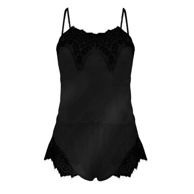 

Toponeto Womens Sexy Satin Sling Sleepwear Lingerie Lace Nightdress Underwear Set