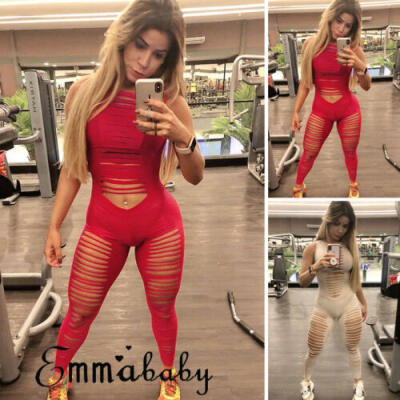 

Fashion Womens Sport Yoga Gym Rompers Suit Fitness Workout Jumpsuit Bodysuits