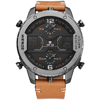 

WEIDE WH6401 Dual Display Two Movement Quartz Digital Men Watch Luminous Sports 3ATM Waterproof 53mm Big Dial Large Face Week Date
