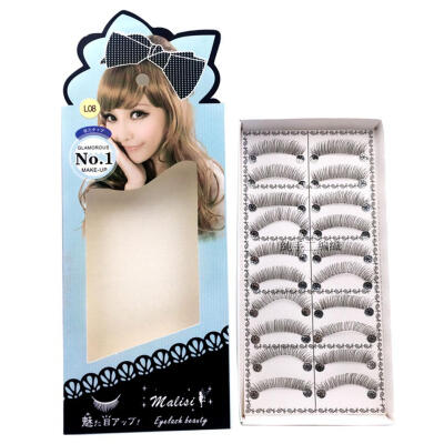 

10 Pairs False Eyelashes Handmade Long Makeup Synthetic Eyelash Extension