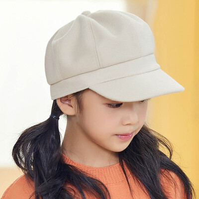 

Autumn And Winter Warm Parent Child Beret Painter Cap Fashion Girls Wool Cap