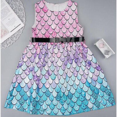 

US Toddler Kids Baby Girls Summer Mermaid Princess Party Pageant Dress Sundress