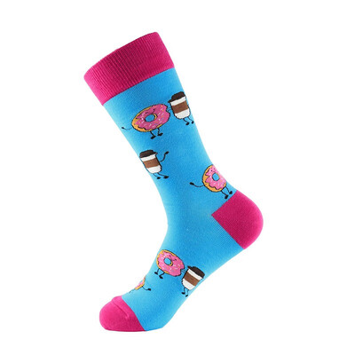 

Women Socks Funny Cute Cartoon Fruits cat Egg Cookie Donuts Food Happy Japanese Harajuku skateboard Socks