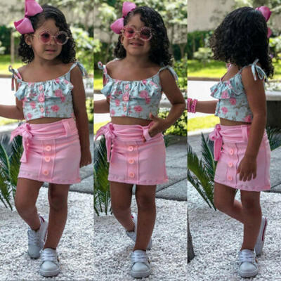 

Toddler Kids Baby Girls T-shirt TopsSkirt Dress Summer Outfits Clothes 2PCS Set
