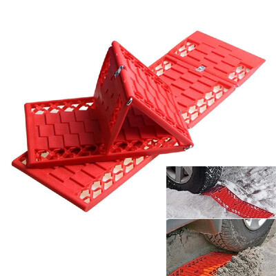 

2Pcs Car Emergency Escape Plate Traction Mat Tire Grip Aid Foldable Non-Slip for Most SUVs Cars & Vans from Snow Ice Mud Sand