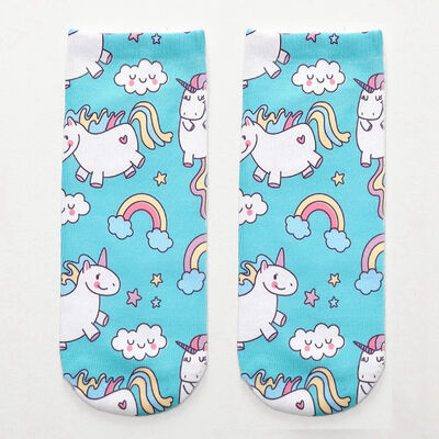 

Women Socks Unicorn Animal 3D Cartoon Funny Cute Socks Novelty Meias Print Ankle Socks Chaussette Exquisite Hocoks Soxs