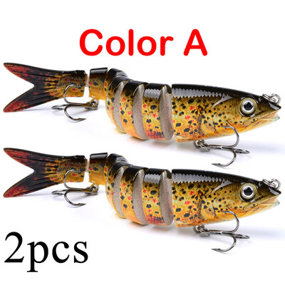 

Jointed Top Water Plastic Fishing Lure 3D Swimbait Artificial Bait Lure Hooks