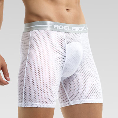 

Men Breathable Mesh Elastic Mid Waist Underpants Underwear Trunks Shorts Boxer