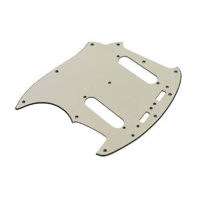 

3 Ply PVC Electric Guitar Pickguard with 2 Single Coil Pickup Hole for Mustang MG69 Guitar Replacement Part White Pearl
