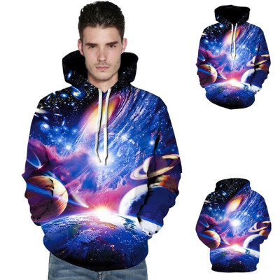 

Toponeto Mens Universe 3D Printed Hooded Galaxy Long Sleeve Sweatershirt Hoodie Tops