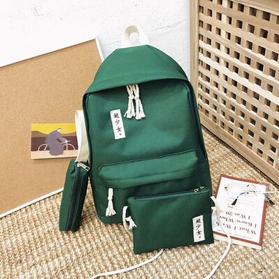 

Cartoon Alphabet Student Backpack Casual Large Capacity Travel 3 Piece Set