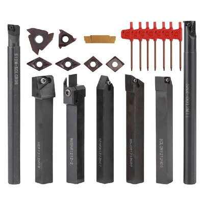 

12mm Multifunctional Shank Lathe Turning Tool Holder Boring Bar With Solid Carbide Insert Wrench