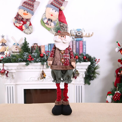 

Christmas Telescopic Doll Santa Snowman Elk Ornament Window Decoration Snowflake Lattice Clothing Shorts Medium Size